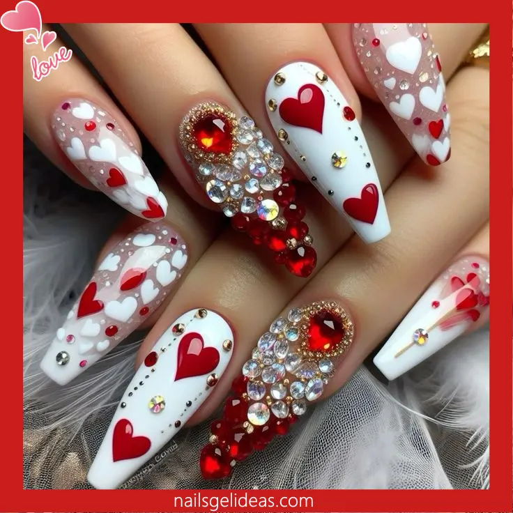 valentines nails short