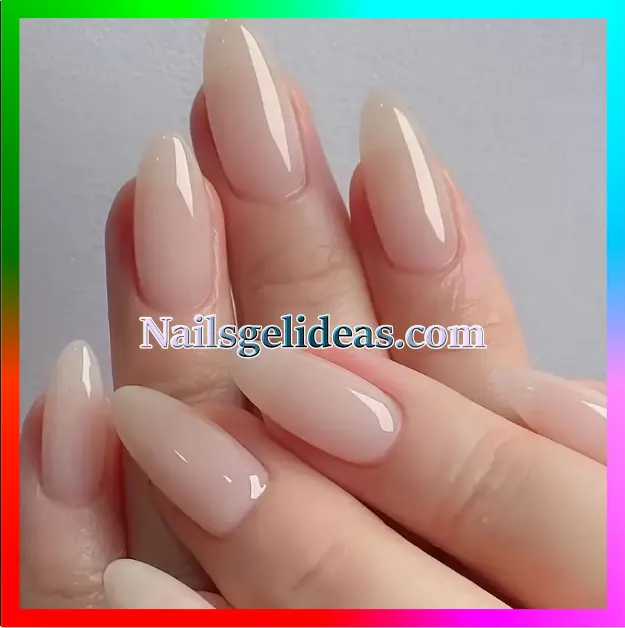 Pink Nail Art Almond Shape