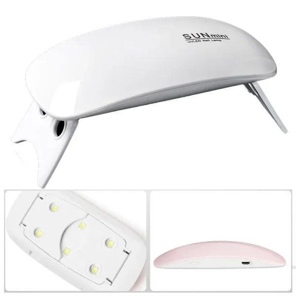 6W Mini Nail Dryer LED UV Light Portable Home Manicure Lamp With USB Cable for Gel Based Manicuring Nail Tool - Image 5