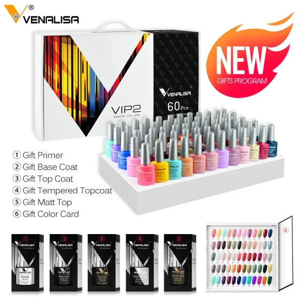 VENALISA Nail Gel Polish Semi Permanent Gellack Nail Art Salon 120 Color Glitter 7.5ml Soak off Organic UV LED Nail Gel Varnish - Image 4