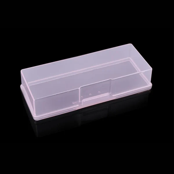 1PC Nail Art Rectangle Plastic Transparent Storage Box Nail Rhinestone Brush Pen Buffer Grinding Files Container Case - Image 3
