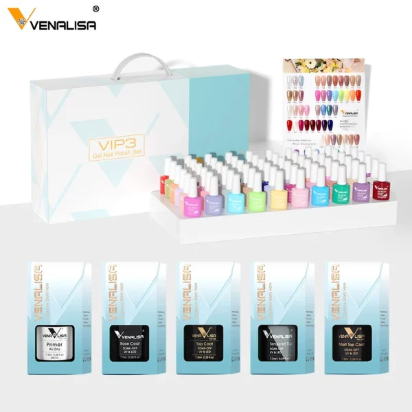 VENALISA Nail Gel Polish Semi Permanent Gellack Nail Art Salon 120 Color Glitter 7.5ml Soak off Organic UV LED Nail Gel Varnish - Image 5