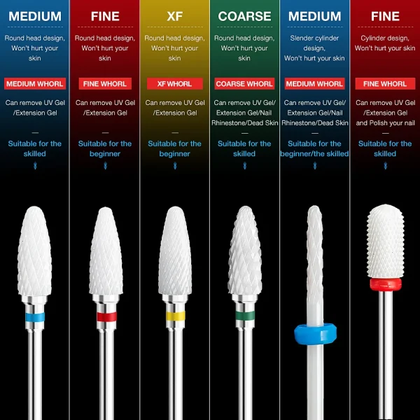 1pc Nail Drill Bit Rotate Burr Milling Nail Cutter Bits Electric Drill Machine For Manicure Pedicure Tools - Image 6