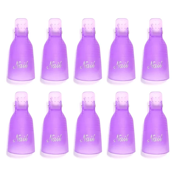 LULAA 10Pcs/16Pcs Plastic Nail Art Soak Off Cap Clip UV Gel Polish Remover Wrap Tool for Fingernail Removal Soak Off Clips - Image 2