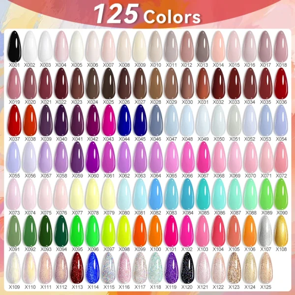 LILYCUTE 7ml Nail Gel Polish 125 Colors Gel Nail Polish Semi Permanent UV Gel Base Top Coat Nail Art Soak off UV LED Gel Varnish - Image 2