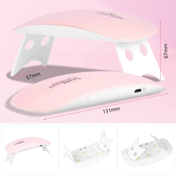 Nail Lamp Foldable 6w Uv Led Lamp For Nails Machine Uv Leds Gel Quick drying Dryer Lamp Manicure Tool Professional Equipme - Image 6