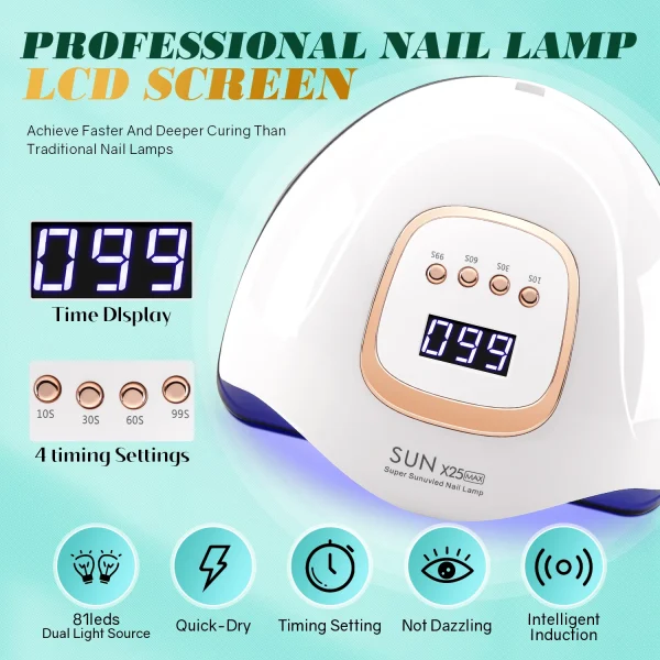 UV LED Nail Lamp 380W Nail Curing Lamps For Home Salon Powerful LED Drying Lamps For All Gel Polish Professional Nail Equipment - Image 2