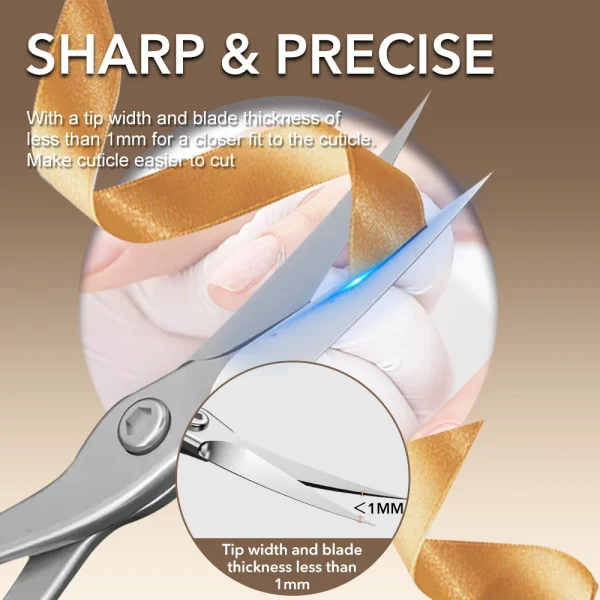 1Pc Cuticle Scissors Stainless Steel Curved Blade Small Scissors Trimming the Fingernails Eyebrow Eyelash Dry Skin Nail Scissors - Image 5