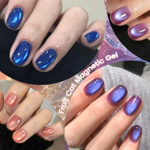 LILYCUTE 7ml Blueberry Colored Cat Magnetic Gel Nail Polish Summer Guava Fruit Honey Trap Soak Off UV Gel Varnish Nail Manicure - Image 4