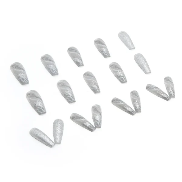 24-piece Long French Minimalist Flash Fingernail with 1 Jelly Gel and 1 Nail File - Image 3