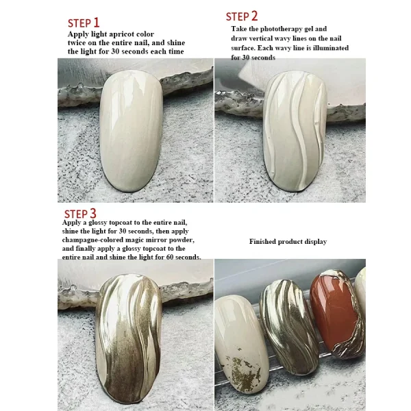 5ml 3D Clear Nail Gel and Nail Art Mirror Powder Create metallic three-dimensional nail art 3D Painting Gel - Image 3