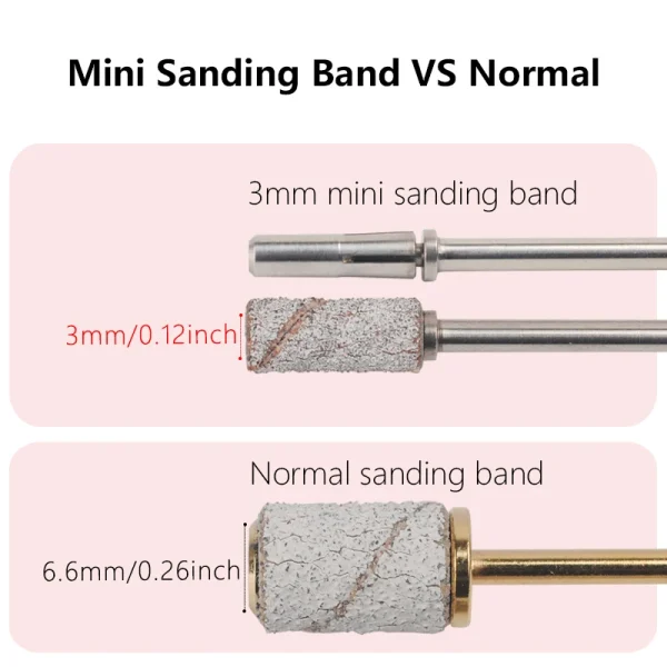 3mm Mini White Sanding Bands Stainless Steel Nail Drill Bits Mandrel Electric Manicure Accessories Tool - Image 4