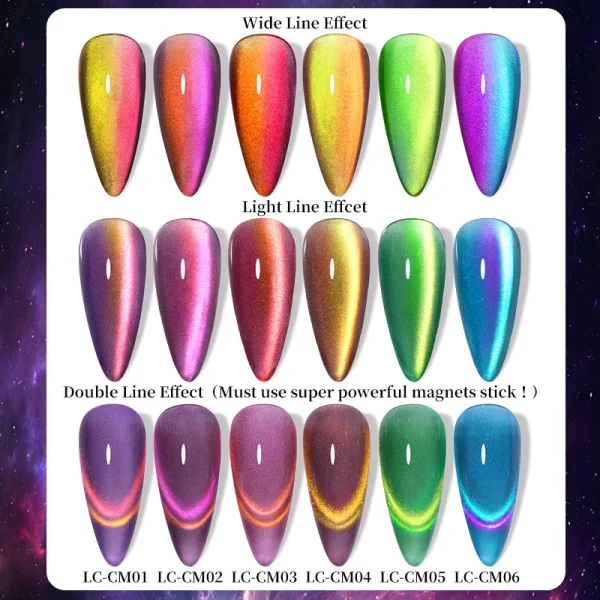 LILYCUTE 7ML Double Light Cat Magnetic Gel Polish 9D Reflective Sparkling Glitter Rainbow Semi Permanent Soak Off Nail Art Gel - Image 4