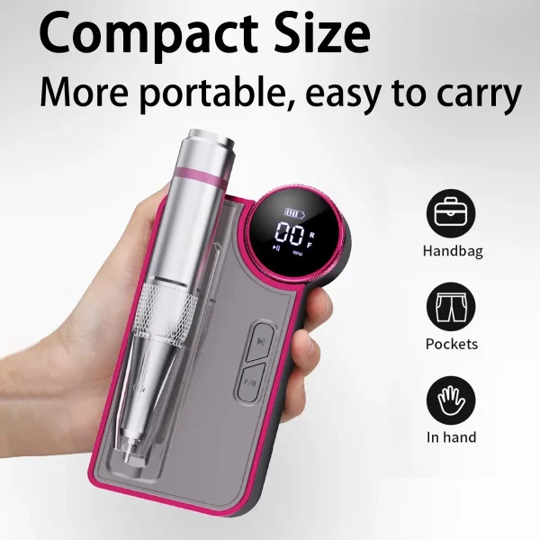 35000rpm Portable Electric Nail Grinding Machine Mute Rechargeable E-File for Manicure - Image 2