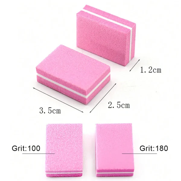 50Pcs Professional Mini Nails Art buffer File 100/180 Sandpaper Manicure Tips Care File Sanding Polishing Accessories Tools - Image 6