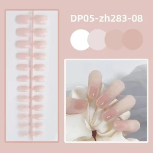 24Pcs Detachable Square Head False Nails Fashion Glossy Wearable Fake Nails Solid Color Press On Nails Full Cover Manicure