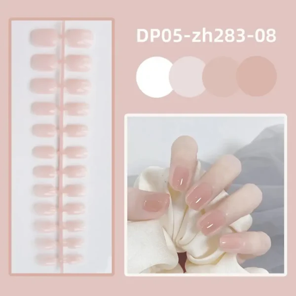 24Pcs Detachable Square Head False Nails Fashion Glossy Wearable Fake Nails Solid Color Press On Nails Full Cover Manicure