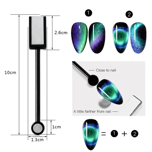 Nail Art Cat Magnetic Stick Board Dual-ended Strong 9D Effect For Magnetic UV Gel Nail Polish Round Square Shape Tool Manicure - Image 4