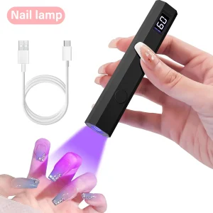 Nail Lamp Portable Handheld Mini UV LED With Battery For Gel Polish Quick Dry Flashlight Pen With Chronograph Display