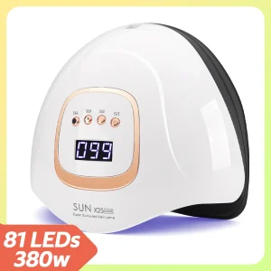 380W 81LEDS UV LED Nail Lamp Nail Dryer for Gel Polish 4 Setting Timers UV Nail Lamp Professional Nail Light Automatic Sensor