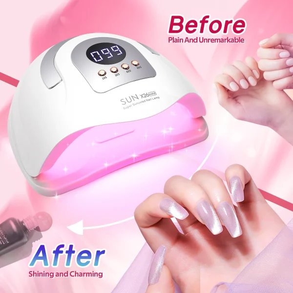 SUN X26 MAX Nail Dryer Machine 380W UV LED Lamp for Nails 81LEDS Gel Polish Curing Manicure Lamp With Auto Smart Sensor Nail Art - Image 5