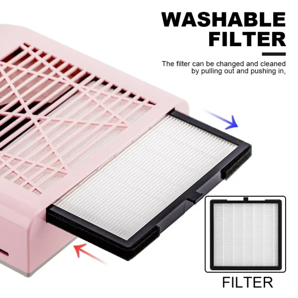 Upgrade Nail Dust Collector Extractor Fan For Manicure Machine Powerful Nail Vacuum Cleaner With Remove Filter Nail Equipment - Image 2