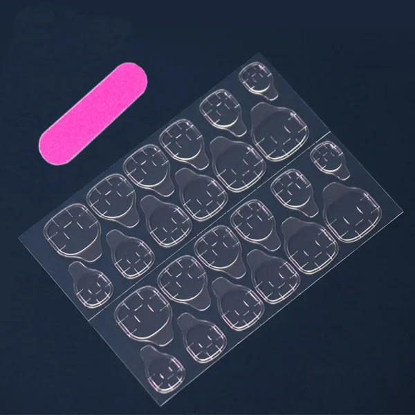 24-piece Long French Minimalist Flash Fingernail with 1 Jelly Gel and 1 Nail File - Image 5