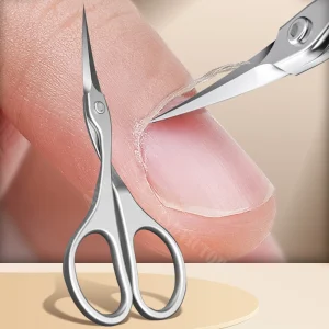 1Pc Cuticle Scissors Stainless Steel Curved Blade Small Scissors Trimming the Fingernails Eyebrow Eyelash Dry Skin Nail Scissors