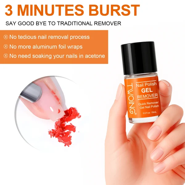 Gel Nail Polish Remover, Quick & Easy Polish Remover In 2-3 Minutes, No Need Soaking Or Wrapping - 0.51oz - Image 4