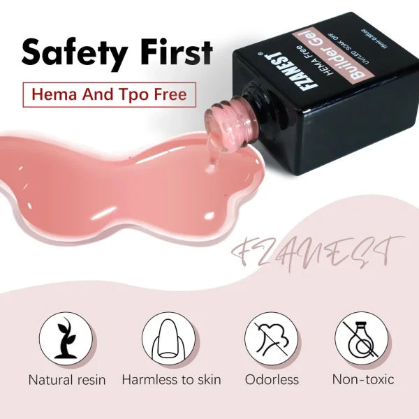 OEM Hema Free Builder Hard Gel Extension Thickening Nail Strengthener Brush on Gel Builder Bottle Soak Off UV Nail Art Design - Image 5
