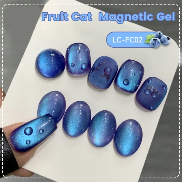 LILYCUTE 7ml Blueberry Colored Cat Magnetic Gel Nail Polish Summer Guava Fruit Honey Trap Soak Off UV Gel Varnish Nail Manicure - Image 2