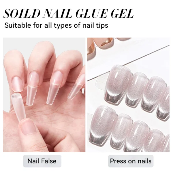 LILYCUTE 15g Solid Nail Glue Gel For False Tips Extend Press On Nail Long Lasting Soak Off UV Gel Nail Polish For Nail Extension - Image 4