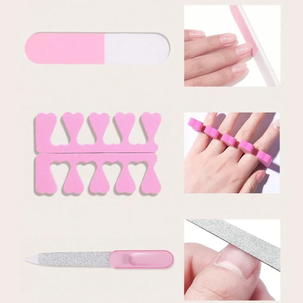 Nail Art Tool Set With Led UV Nail Lamp Nail Brush Kit Nail Separator Polishing Bloc Suitable for Beginners and Nail Technicians - Image 4