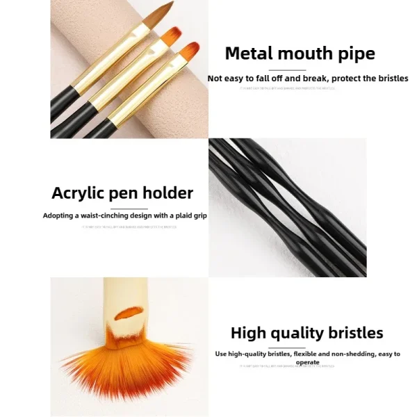 French Stripe Nail Art Liner Brush Set UV Gel Tips Ultra-thin Line Drawing Pen Dual End Painting Brushes Manicure Tools - Image 6