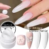 LILYCUTE 8ML Milky White Non-Stick Hand Extension Gel Nail Polish 3D Shaping/Sculpting/Carving UV/LED Gel Soak Off Quick Buildin