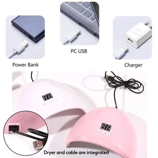 USB Nail Phototherapy Machine Nail Lamp 12 UV LEDs Light Curing 36W Nail Polish Gel Infrared Sensor Machine Nail Art - Image 2