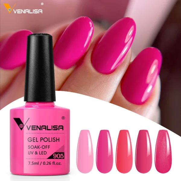 VENALISA Nail Gel Polish Semi Permanent Gellack Nail Art Salon 120 Color Glitter 7.5ml Soak off Organic UV LED Nail Gel Varnish - Image 6