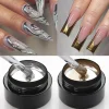 Metallic Painting Gel Chrome Gold Silver Rose Gold Mirror Effect Nail Polish Super Bright Drawing Line French Nail Art Varnish