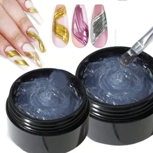 5ml 3D Clear Nail Gel and Nail Art Mirror Powder Create metallic three-dimensional nail art 3D Painting Gel