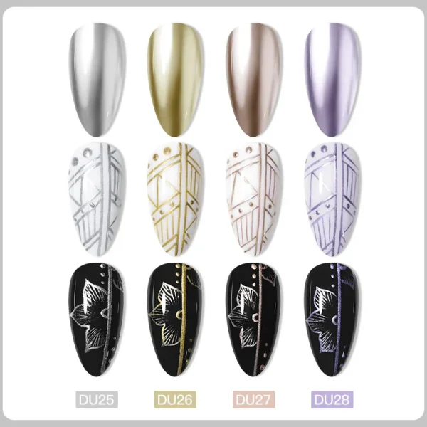 Mtssii 8ml Metallic Painting Nail Gel Polish Gold Silver Creative Elastic Nail Gel for PaintingDrawing Magic Mirror Gel Varnish - Image 3