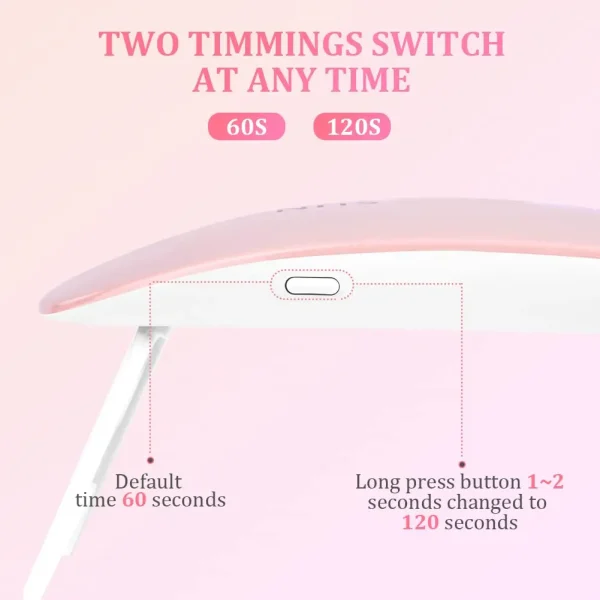 Nail Lamp Foldable 6w Uv Led Lamp For Nails Machine Uv Leds Gel Quick drying Dryer Lamp Manicure Tool Professional Equipme - Image 4