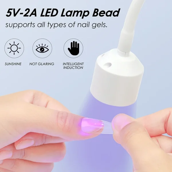 Mini USB UV/LED Light for Gel Nails 360 Degree Freely Adjustable Tube Nail Dryer Convenient UV Lamp For Nails Art Decoration - Image 2