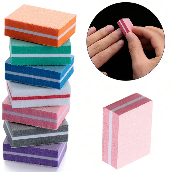 50Pcs Professional Mini Nails Art buffer File 100/180 Sandpaper Manicure Tips Care File Sanding Polishing Accessories Tools - Image 3