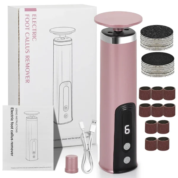 2025 New2 In1 Electric File For Feet Pedicure Machine Dead Skin Remover Callus Foot Grinding Trimmer Rechargeable Foot Care Tool - Image 2