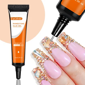 15mL Gel Nail Glue for Rhinestones for Nails Super Adhesive NO Wipe Nail Gem Glue for Nail Crystals Beads Diamonds Sticker 3D