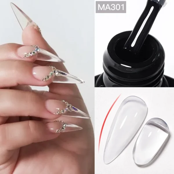 MEET ACROSS 7ml Nude Rubber Base Gel Soak Off Semi Permanent French Style Nail Art Gel Varnish for Nails Manicure DIY Design - Image 2