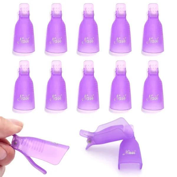 LULAA 10Pcs/16Pcs Plastic Nail Art Soak Off Cap Clip UV Gel Polish Remover Wrap Tool for Fingernail Removal Soak Off Clips - Image 4