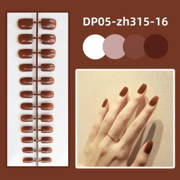 24Pcs Detachable Square Head False Nails Fashion Glossy Wearable Fake Nails Solid Color Press On Nails Full Cover Manicure - Image 4