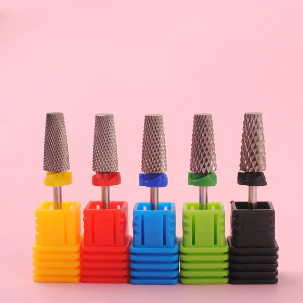 5 in 1 Nail Drill Bits Tungsten Steel Cross Teeth Manicure File Nail Cutter Acrylic or Hard Gel Nail Polish Remove Drill Bit - Image 3