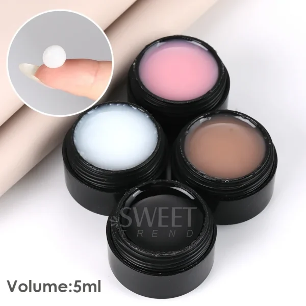 5ml Crystal Soft Solid Extension Nail Gel Clear Nude Pink Acrylic Carving Flower Jelly Shaping DIY Model Manicure Varnish Tools - Image 6